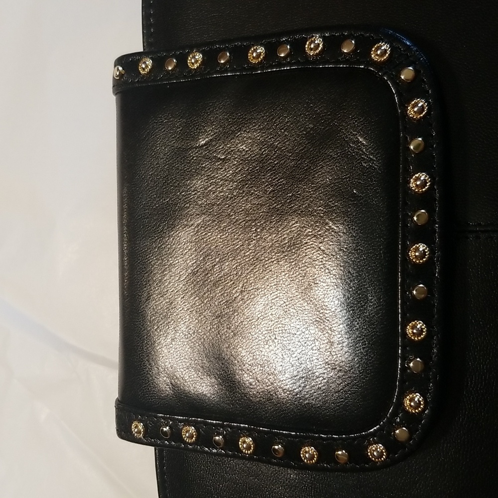 VINTAGE JASMIN Genuine Leather Clutch w/shoulder straps, Perfect Shape - Picture 4 of 9